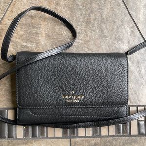 Kate Spade Pebble Leather Harlow Wallet On a String